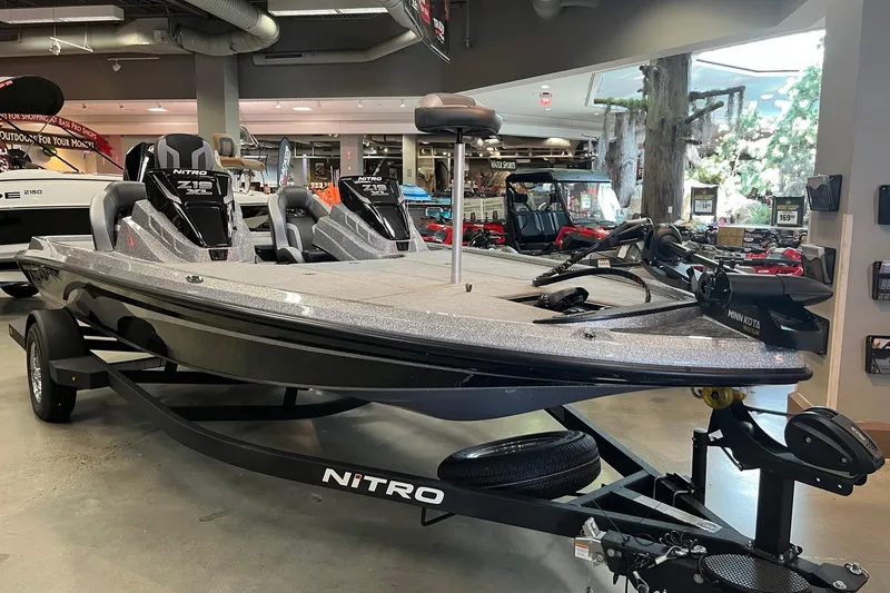 The Image of 2026 Nitro Z19 XL boat displayed in showroom, featuring sleek design and advanced equipment. - 0