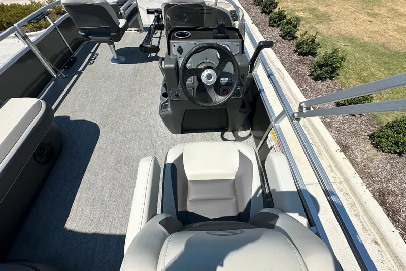 Slide: The Image of Interior view of 2026 Sun Tracker Bass Buggy 16 XL Select pontoon boat. - 19