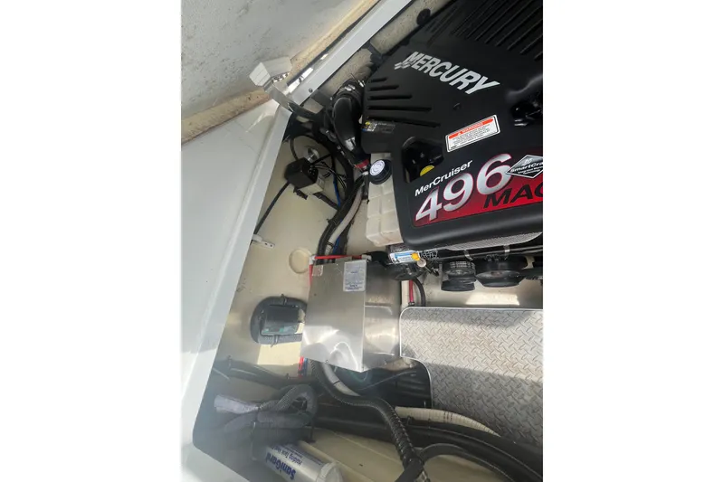 Slide: The Image of Engine compartment of 2006 Formula 330 Sun Sport with MerCruiser 496 MAG engine. - 16