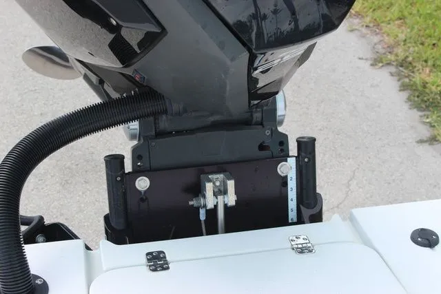 Slide: The Image of Beavertail Lightning 2019 outboard motor mounted on a boat. - 27