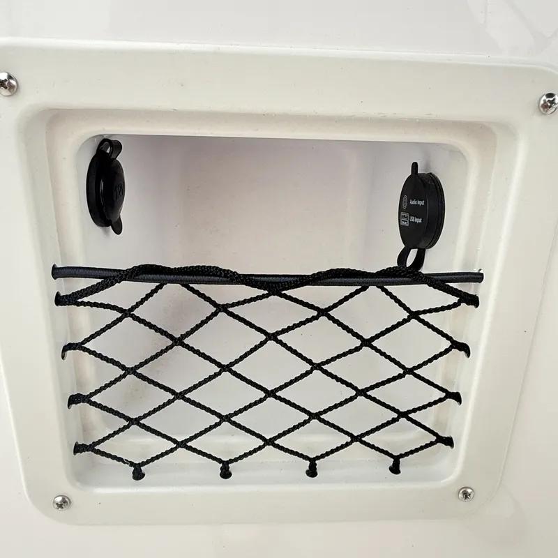 Slide: The Image of Net compartment in Bayliner E18LE 2025 boat. - 16