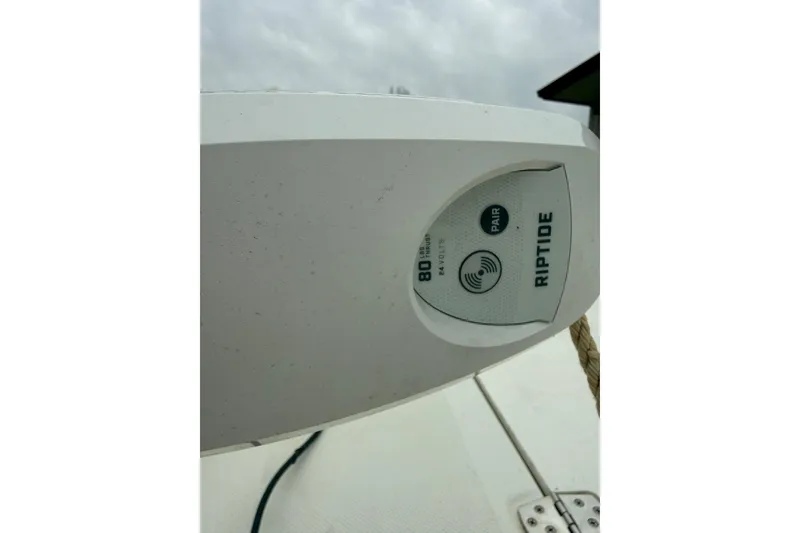 Slide: The Image of Close-up of Riptide motor control on 2008 Carolina Skiff 218 DLV boat. - 3