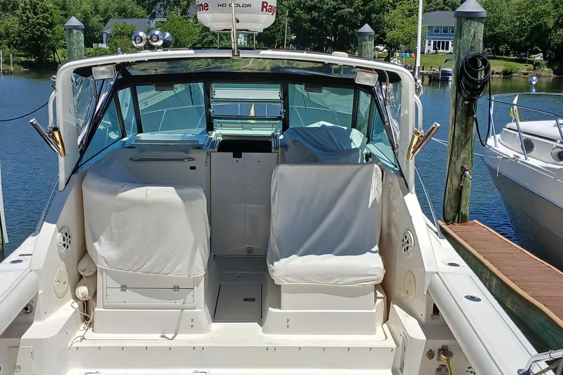 Slide: The Image of 2001 Tiara Yachts 2900 Open docked, named "Sweet Dream II," in Annapolis, MD. - 8