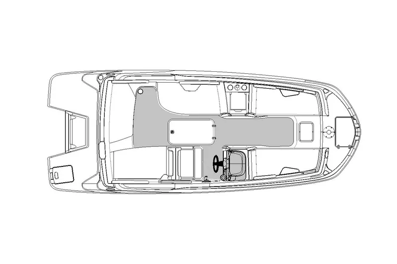 Slide: The Image of Manufacturer Provided Image: Top view of 2021 Hurricane SunDeck Sport 205 OB boat layout. - 25