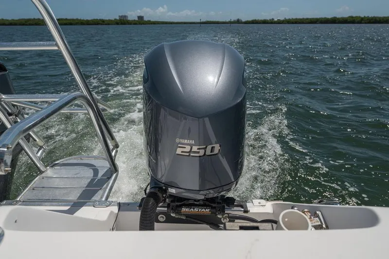 Slide: The Image of 2007 ProKat 2860 Center Console with Yamaha 250 engine on open water. - 56