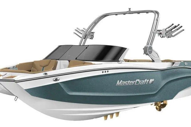 The Image of 2024 MasterCraft XT22 boat with sleek design and modern features. - 1