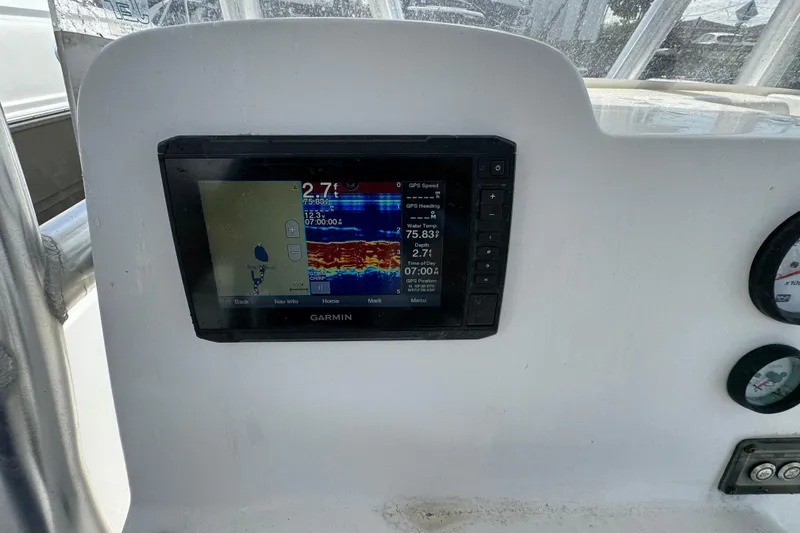 Slide: The Image of Garmin display on 2020 Tidewater 198 CC Adventure boat dashboard. - 8