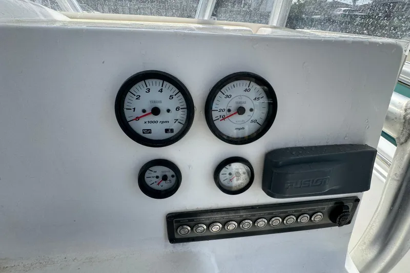 Slide: The Image of Dashboard of a 2020 Tidewater 198 CC Adventure boat with Yamaha gauges. - 9
