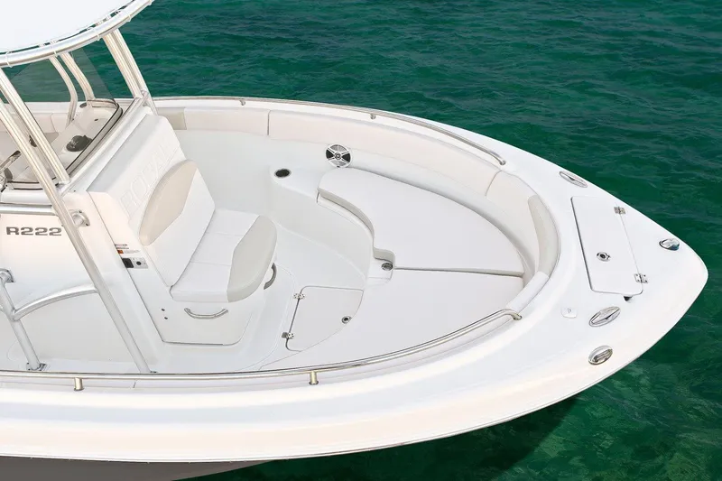 Slide: The Image of Manufacturer Provided Image: 2019 Robalo R222 Center Console boat on clear water. - 30