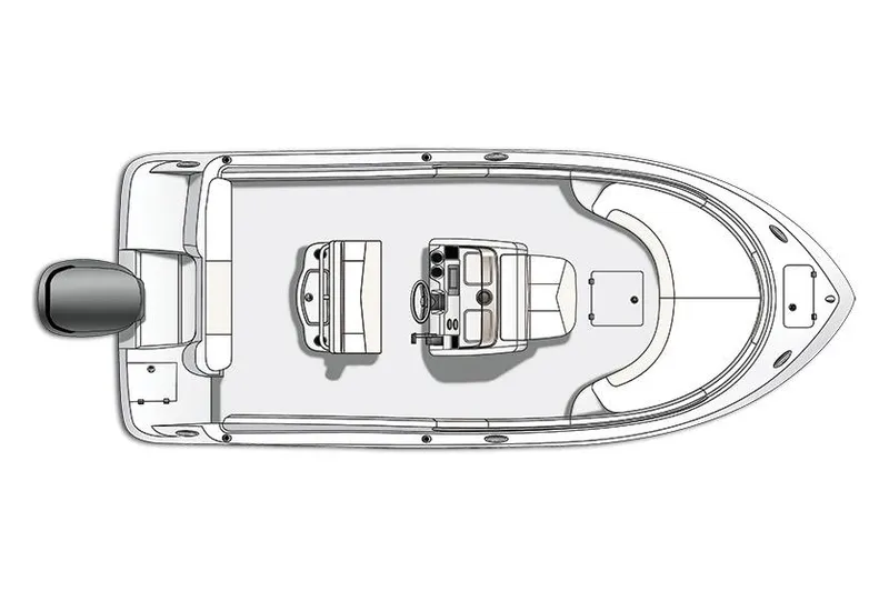 Slide: The Image of Manufacturer Provided Image: Top view of 2019 Robalo R222 Center Console boat layout. - 37
