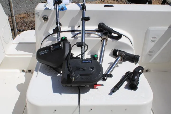 Slide: The Image of 2006 Trophy 2359 Pro boat deck with fishing equipment and accessories. - 21