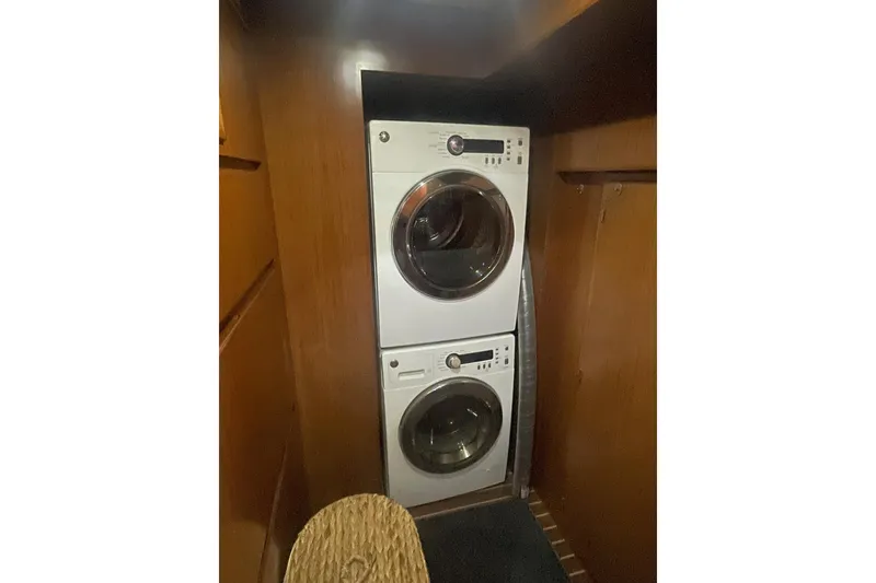 Slide: The Image of Stacked washer and dryer in 2001 Novatec Islander yacht laundry area. - 43