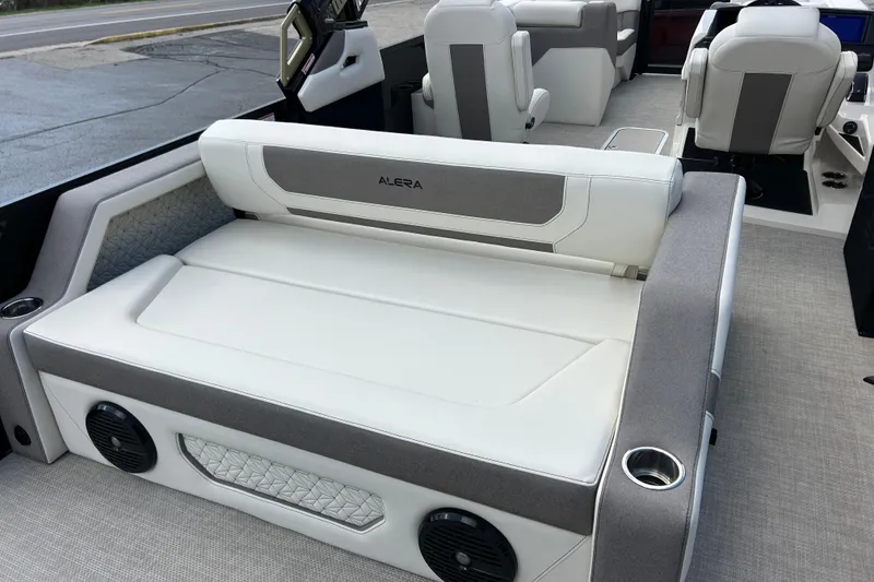Slide: The Image of Luxurious seating in the 2026 Alera M23L boat, featuring modern design and comfort. - 17