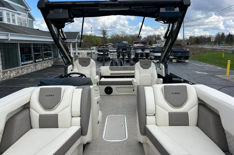 Slide: The Image of 2026 Alera M23L boat interior with luxurious seating and modern design. - 27