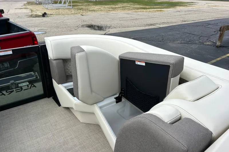 Slide: The Image of Alera M23L 2026 boat interior with modern seating and storage features. - 29
