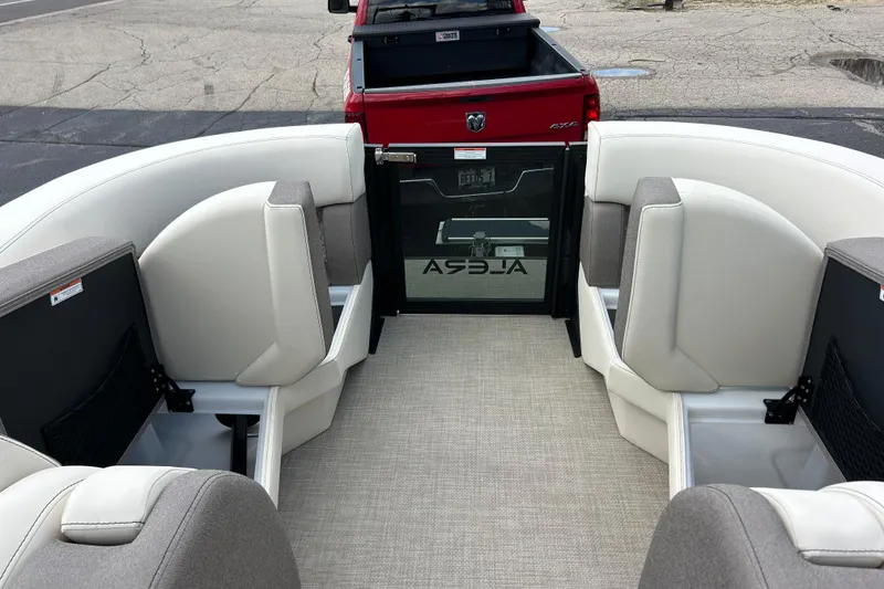 Slide: The Image of Interior of 2026 Alera M23L boat with plush seating and modern design. - 33