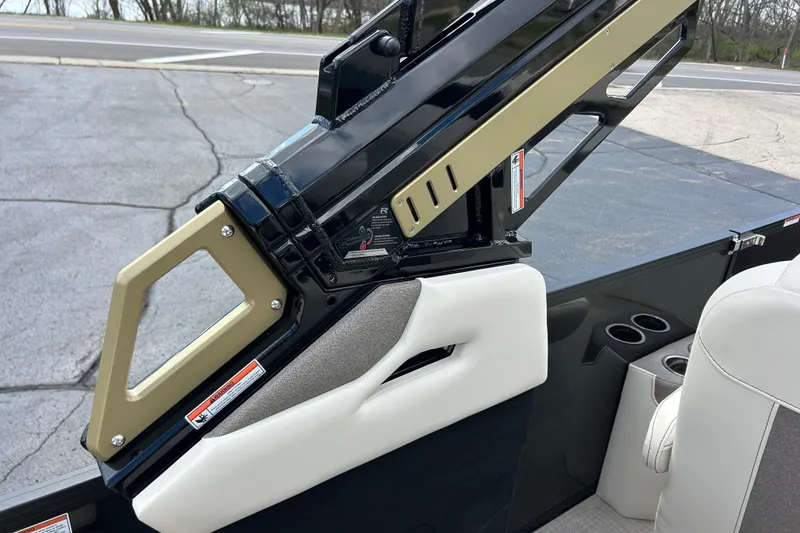 Slide: The Image of Interior view of 2026 Alera M23L boat, featuring sleek seating and modern design elements. - 7