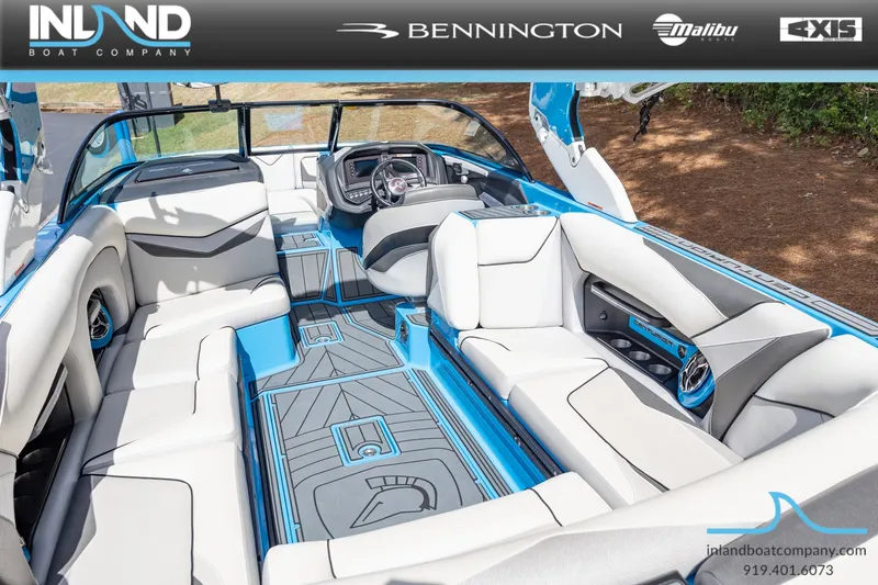 Slide: The Image of Interior of a 2016 Centurion Ri237 boat with luxurious seating. - 11