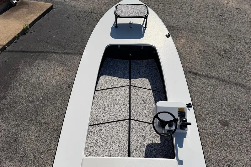 Slide: The Image of 2026 Chittum Skiffs 18 Challenger 2.0 Tunnel boat, top view of deck and controls. - 5