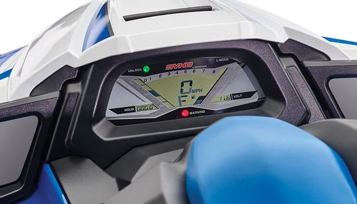 Slide: The Image of Yamaha GP 1800 2017 dashboard with speedometer and gauges. - 5
