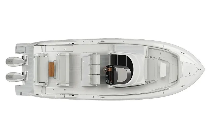 Slide: The Image of Manufacturer Provided Image: Top view of 2026 Tiara Yachts 35 LS boat with dual engines and sleek design. - 7