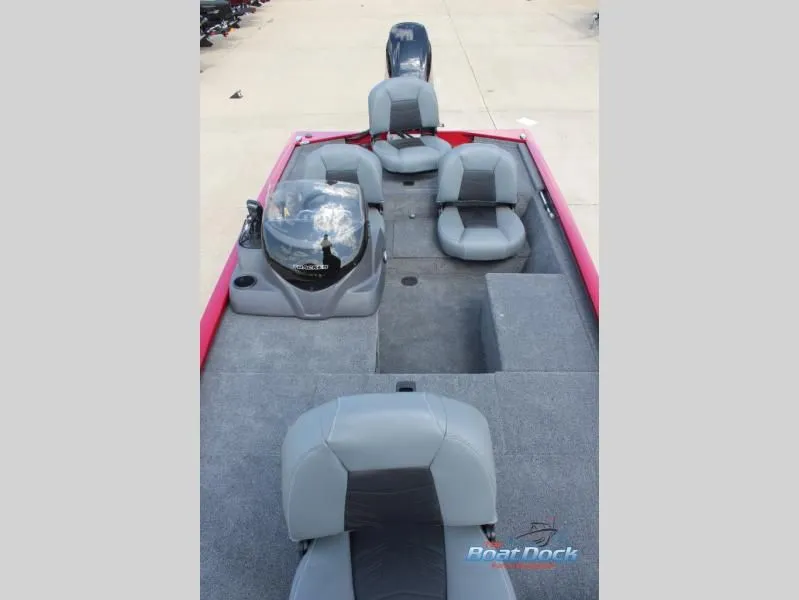 Slide: The Image of Pro Team 170 boat 2026 with gray seats and red trim. - 21