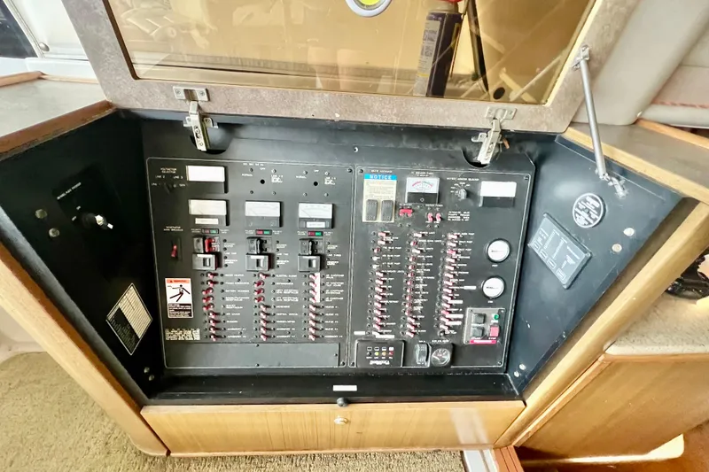 Slide: The Image of Electrical control panel of a 2001 Bayliner 4788 Pilot House Motoryacht. - 11
