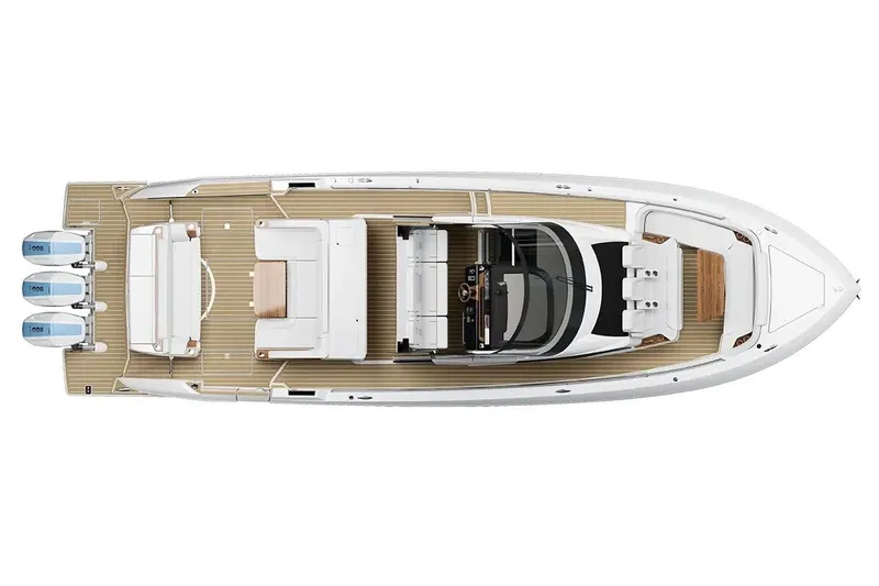 Slide: The Image of Manufacturer Provided Image: Top view of 2026 Tiara Yachts 46 LS luxury boat with triple engines. - 20
