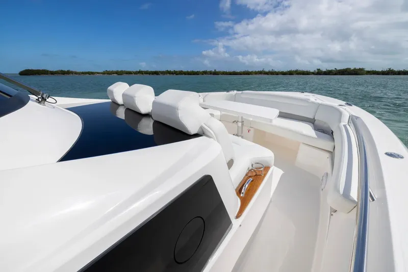 Slide: The Image of Manufacturer Provided Image: 2026 Tiara Yachts 46 LS luxury boat with sleek design on calm waters. - 6