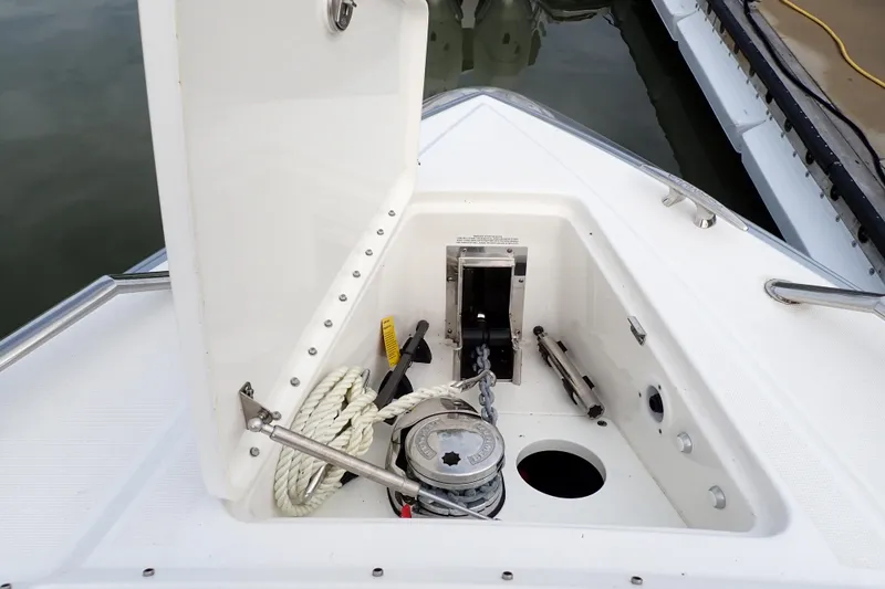 Slide: The Image of 2024 Formula 400 Super Sport Crossover anchor locker with rope and chain storage. - 20
