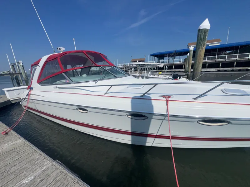 The Image of 2001 Formula 37 Super Sport boat docked at marina. - 4