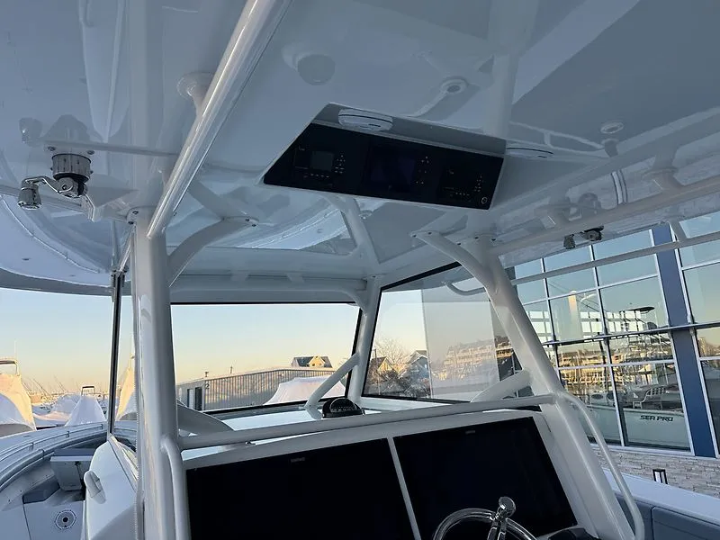 Slide: The Image of Interior view of a 2022 Yellowfin 42 Offshore boat. - 8