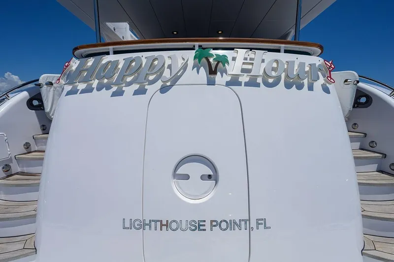 Slide: The Image of 2007 Hatteras 80 Motor Yacht named "Happy Hour" at Lighthouse Point, FL. - 12