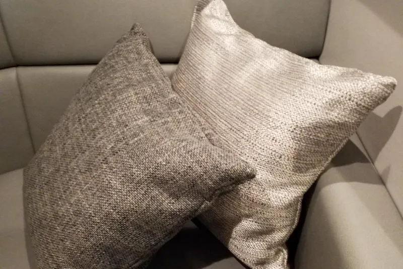 Slide: The Image of Gray textured cushions on a Formula 330 Crossover Bowrider, 2020 model. - 17