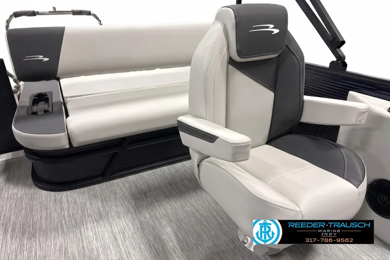 Slide: The Image of Luxury seating in a 2026 Bennington boat, featuring sleek design and premium materials. - 4