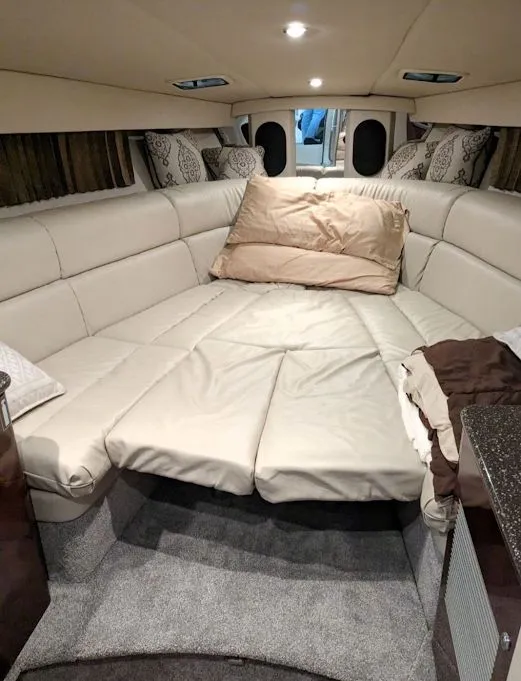Slide: The Image of Interior of a 2005 Formula 370 Super Sport yacht with beige sofa. - 35