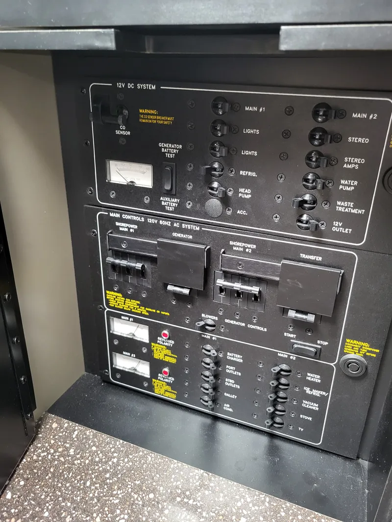 Slide: The Image of Electrical control panel of a 2005 Formula 370 Super Sport boat. - 40