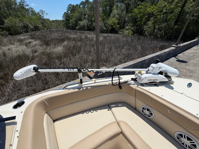 Slide: The Image of 2024 Scout 215 Dorado boat with Minn Kota motor. - 18