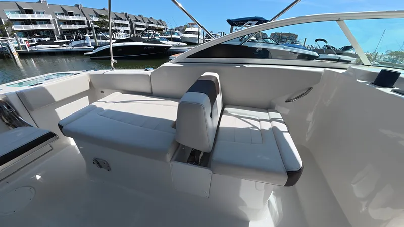 Slide: The Image of Interior of 2024 Sailfish 226 DC featuring comfortable seating. - 16