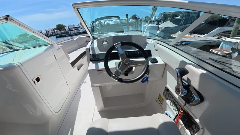 Slide: The Image of Interior view of 2024 Sailfish 226 DC boat at dock. - 22