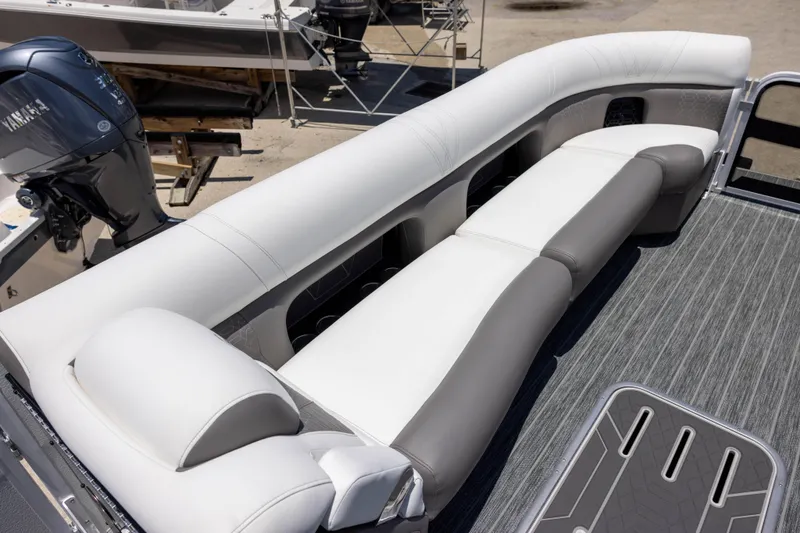 Slide: The Image of Luxurious seating on 2026 Premier 270 Intrigue RF - CL boat with Yamaha engine. - 14