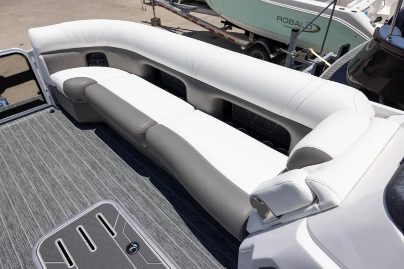 Slide: The Image of Luxurious seating on 2026 Premier 270 Intrigue RF - CL boat, featuring sleek design and comfort. - 15