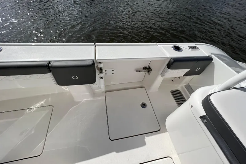 Slide: The Image of 2021 Fountain 39 NX boat deck with seating and water view. - 41