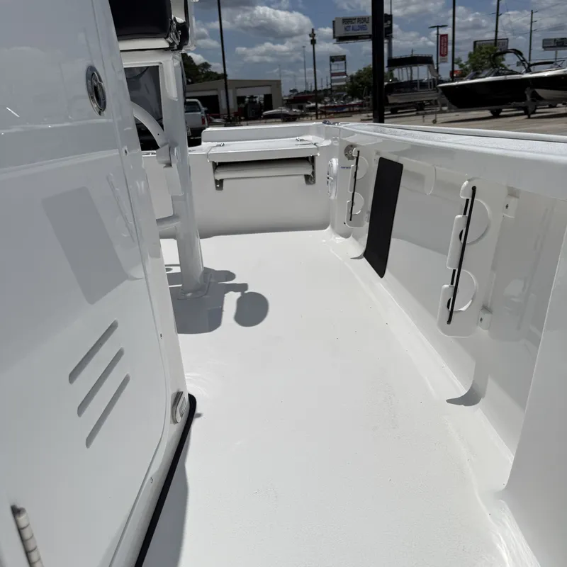Slide: The Image of Interior view of 2026 Tidewater 2110 Bay Max boat deck. - 17
