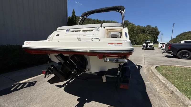 Slide: The Image of Rear view of a 2025 Bayliner VR5 boat on a trailer. - 3