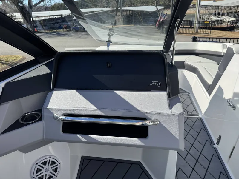 Slide: The Image of Interior of Cobalt R4 boat, 2026 model, featuring modern design. - 11