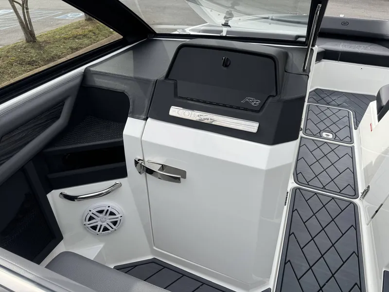 Slide: The Image of Interior of 2026 Cobalt R8 boat with modern features. - 17