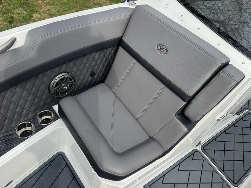 Slide: The Image of Luxurious seating in Cobalt R8 boat, model 2026. - 26