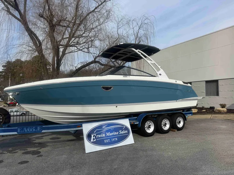 Slide: The Image of 2026 Cobalt R8 boat on trailer at Erwin Marine Sales. - 6