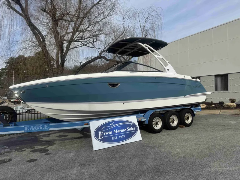 Slide: The Image of 2026 Cobalt R8 boat on trailer at Erwin Marine Sales. - 8